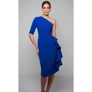 Alyce Paris 70006 One Shoulder Ruffle Sheath Dress Sz 18 Cocktail Wedding NWT